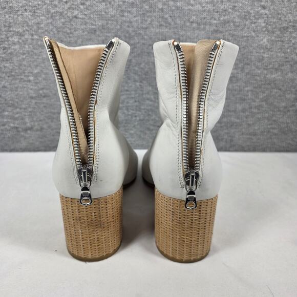 RAG & BONE DREA WHITE LEATHER BOOT – WICKER HEEL – WOMEN’S US 9 – MADE IN ITALY - Picture 6 of 13